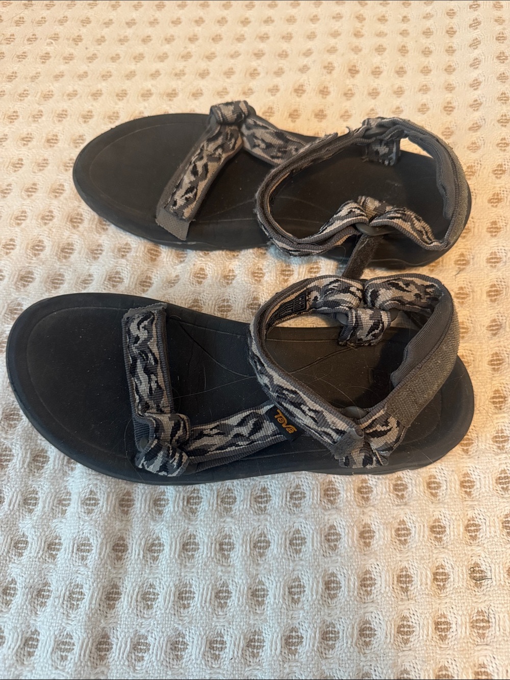 Kids Teva Black and Gray Strappy Outdoor Sandals